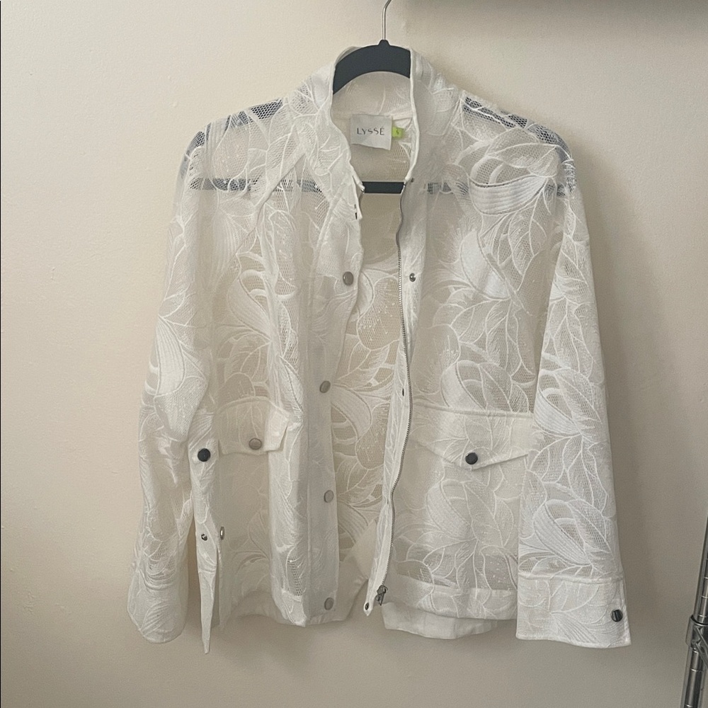 Lysse Sheer White oversized Utility Jacket